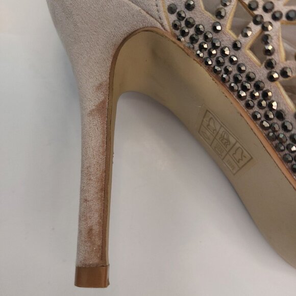 Betsey Johnson Crystal Women's Stiletto Ankle Booties Evening Wedding Size 37 - Picture 7 of 15